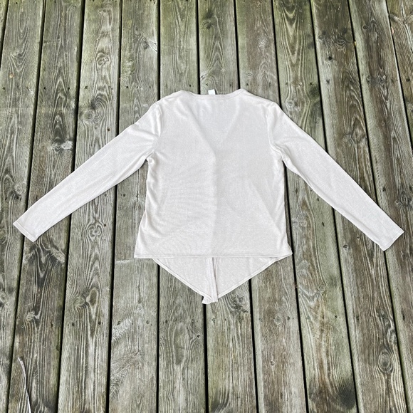 Top: H&M Light Beige Button Down Tie Waist Cardigan - Picture 3 of 11